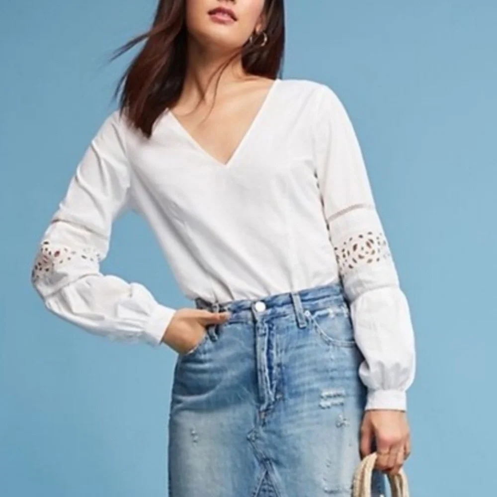 Vintage Western Shirt lace peasant sleeve  cottage boho fairy top